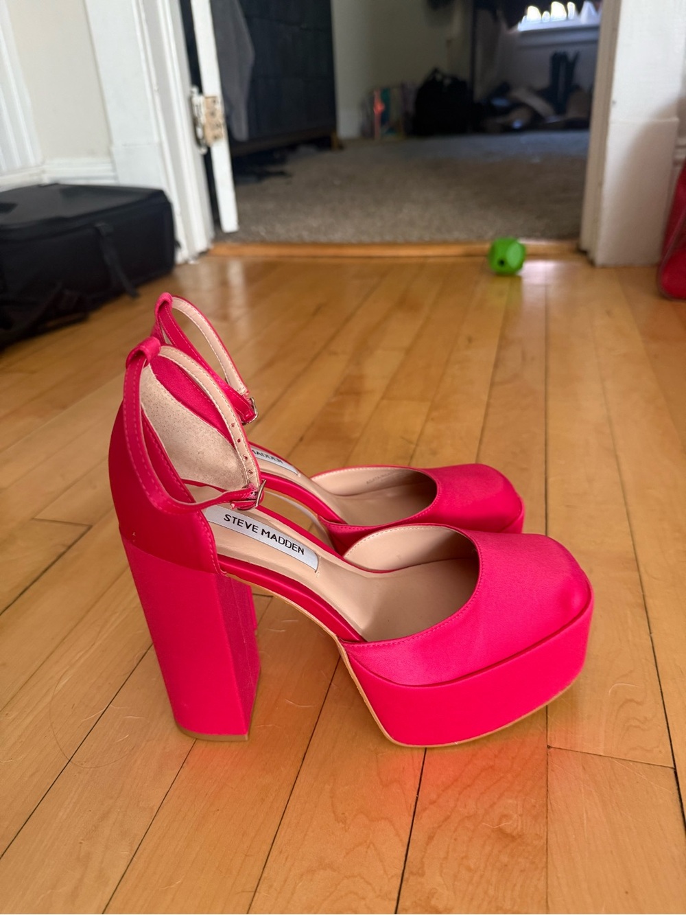 Steve Madden Neon Pink Platform Block Heels